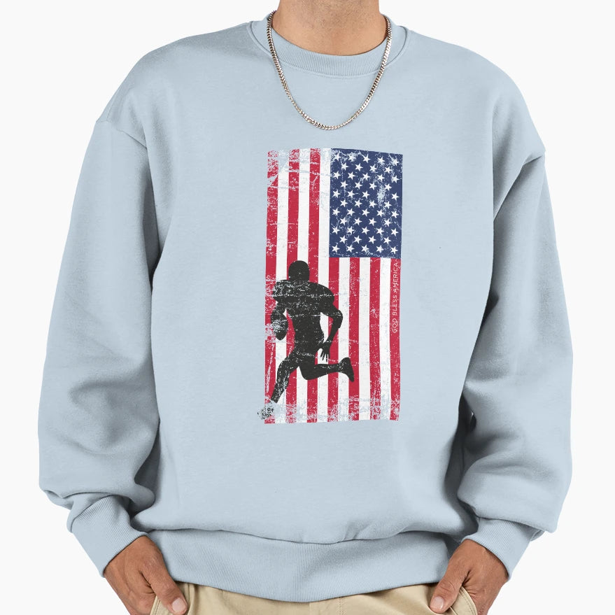 Football American Flag 4Th July Sweatshirt - Trendy Graphic Men Women - T-Shirt, Sweatshirt, Hoodie