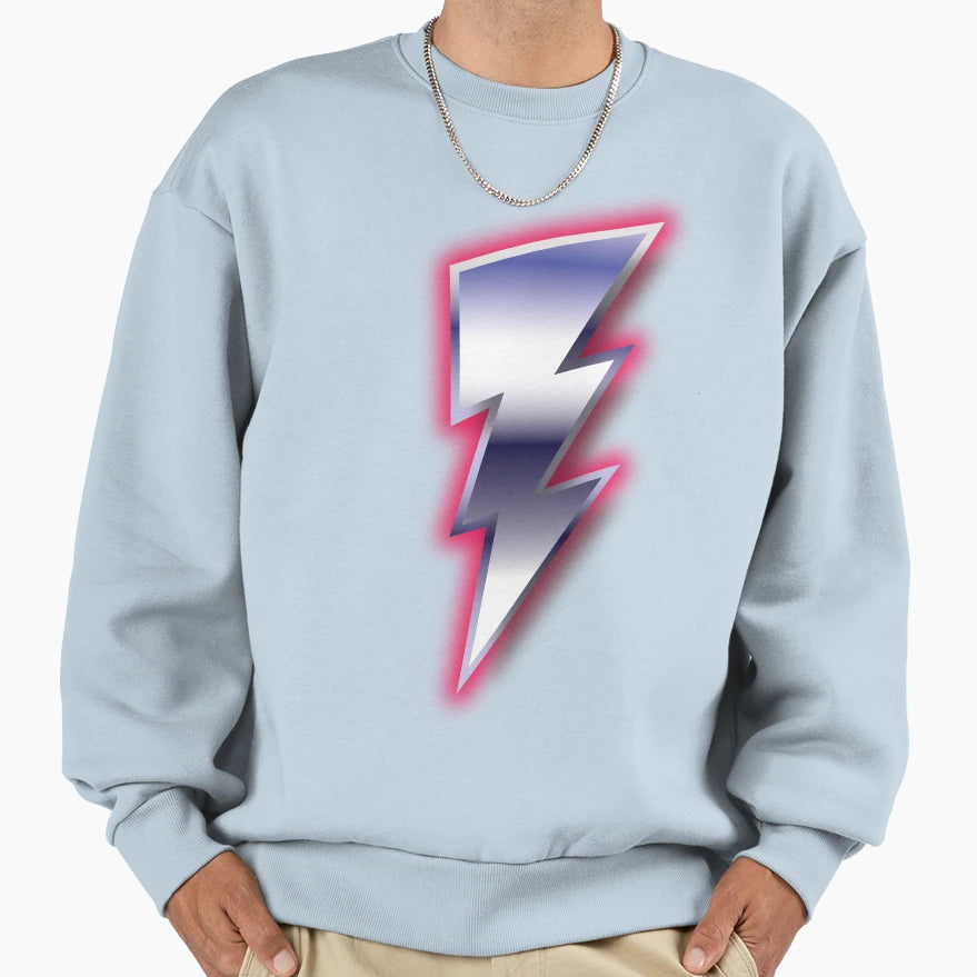 Bolt O Litghtnin Neon Chrome Sweatshirt - Graphic Print Unisex - T-Shirt, Sweatshirt, Hoodie