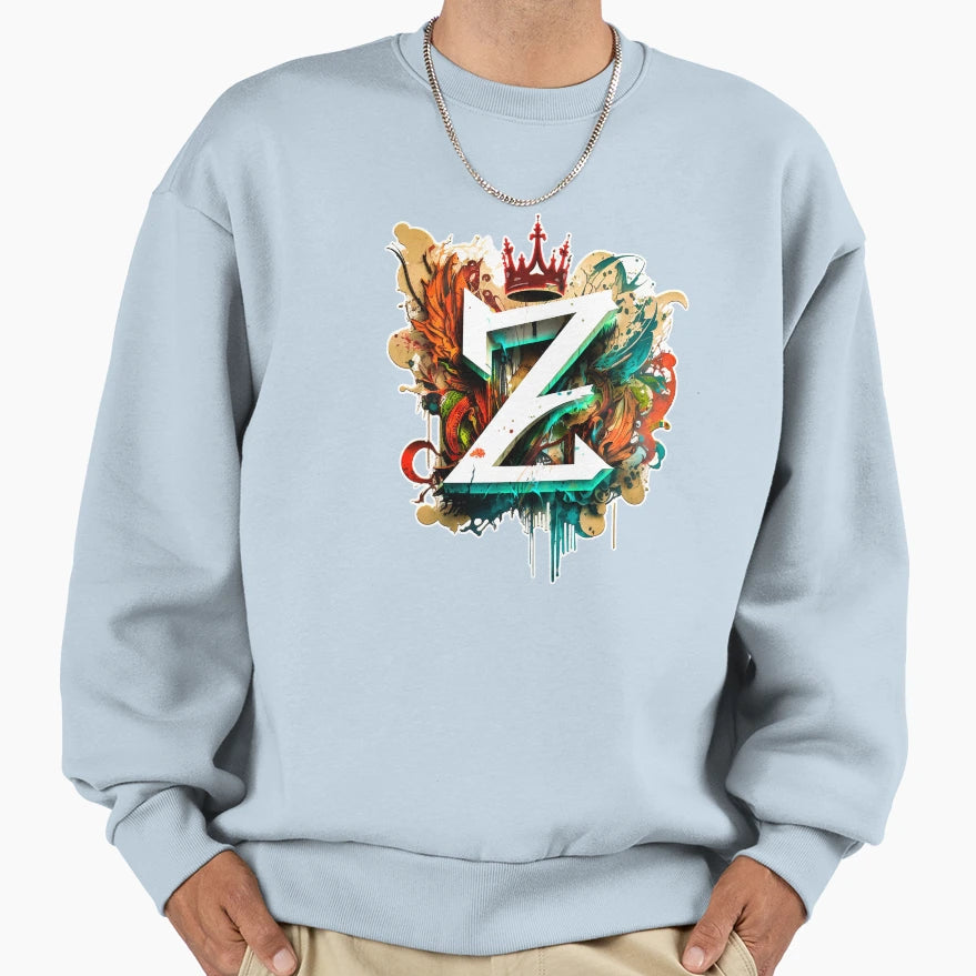 Graffiti Letter Z Crown Sweatshirt - Custom Art Print Men Women - T-Shirt, Sweatshirt, Hoodie