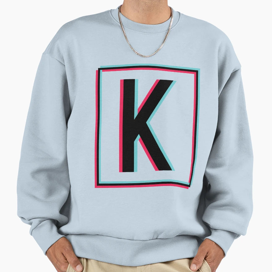 Alphabet K Letter Sweatshirt - Novelty Apparel Unisex - T-Shirt, Sweatshirt, Hoodie