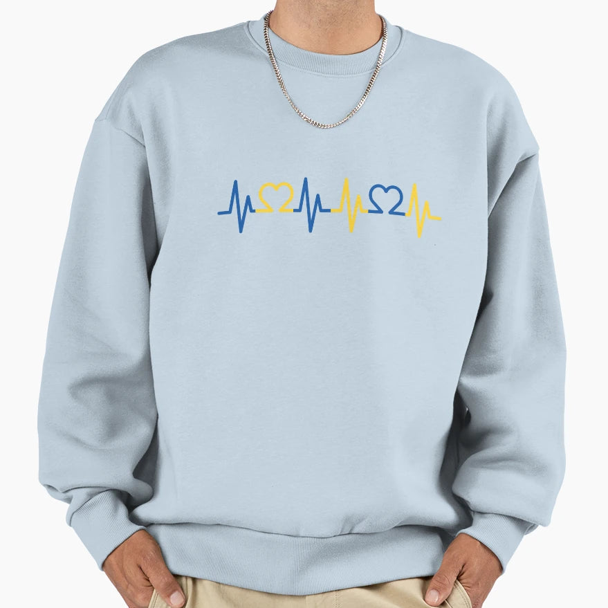 Ukraine Heartbeat Sweatshirt - Unique Graphic for Adults - T-Shirt, Sweatshirt, Hoodie