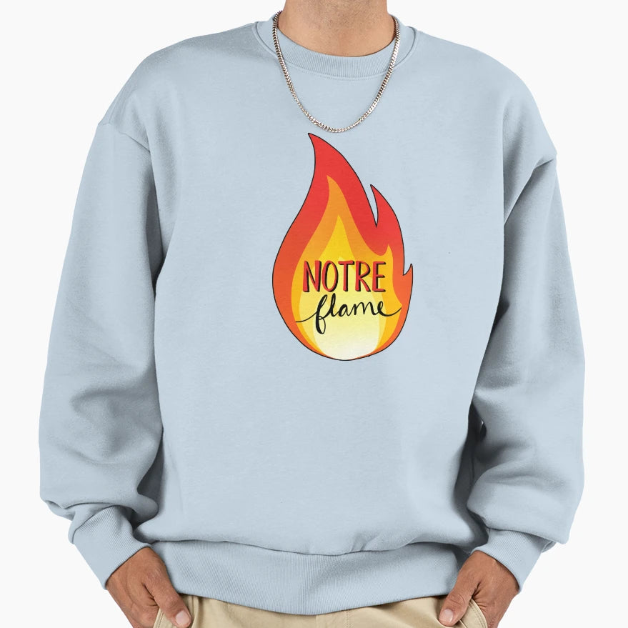 Notre Flame Sweatshirt - Streetwear Style for Adults - T-Shirt, Sweatshirt, Hoodie
