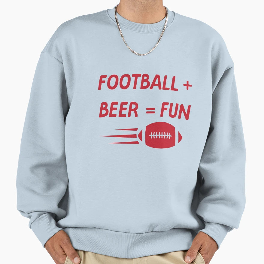 Beer Plus Football Sweatshirt - Trendy Graphic for Adults - T-Shirt, Sweatshirt, Hoodie