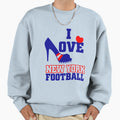 I Love New York Football Sweatshirt - Graphic Print for Adults - T-Shirt, Sweatshirt, Hoodie