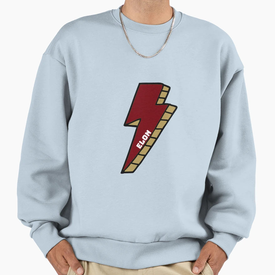 Elon Lightning Bolt Sweatshirt - Novelty Apparel for Adults - T-Shirt, Sweatshirt, Hoodie