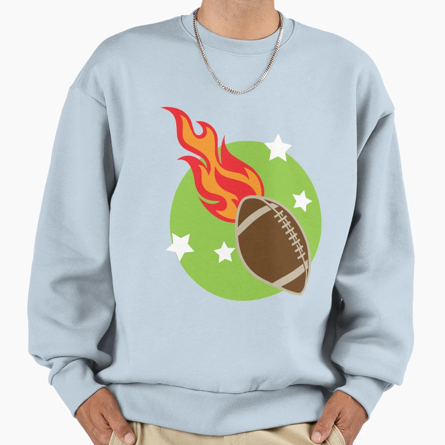 American Football Burns Sweatshirt - Minimalist Print for Adults - T-Shirt, Sweatshirt, Hoodie