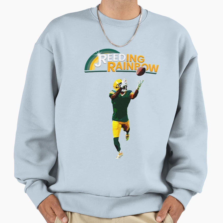 Jreeding Rainbow Football Wide Sweatshirt - Graphic Print for Adults - T-Shirt, Sweatshirt, Hoodie