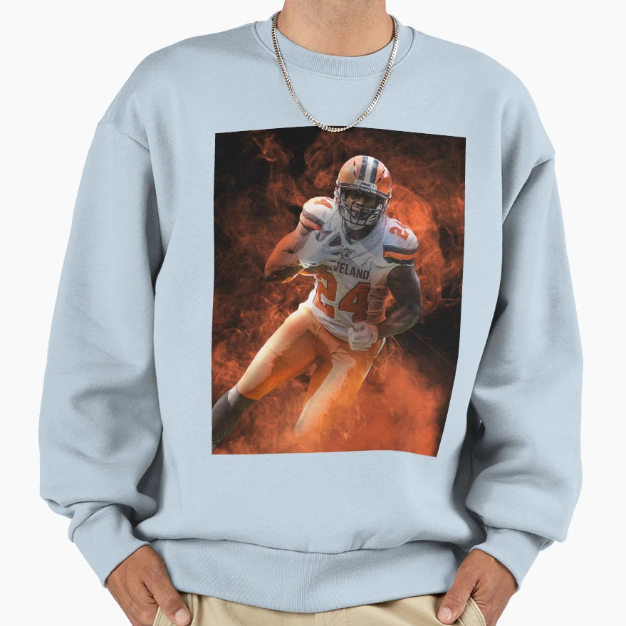Nick Chubb Cleveland Sports Art Sweatshirt - Casual Everyday Wear Unisex - T-Shirt, Sweatshirt, Hoodie