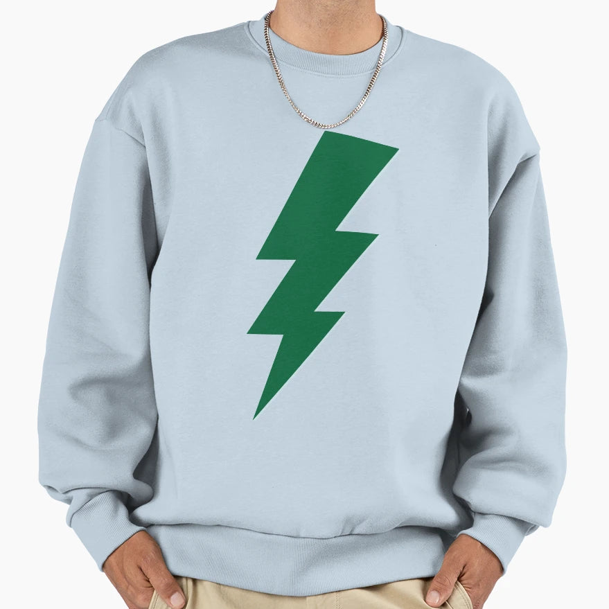 Green Lightning Bolt Sweatshirt - Minimalist Print for Adults - T-Shirt, Sweatshirt, Hoodie
