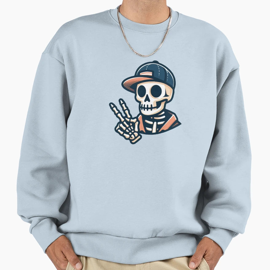 Peace Preppy Skeleton Sweatshirt - Minimalist Print Men Women - T-Shirt, Sweatshirt, Hoodie