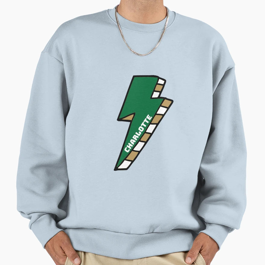 Unc Charlotte Lightning Bolt Sweatshirt - Minimalist Print Unisex - T-Shirt, Sweatshirt, Hoodie