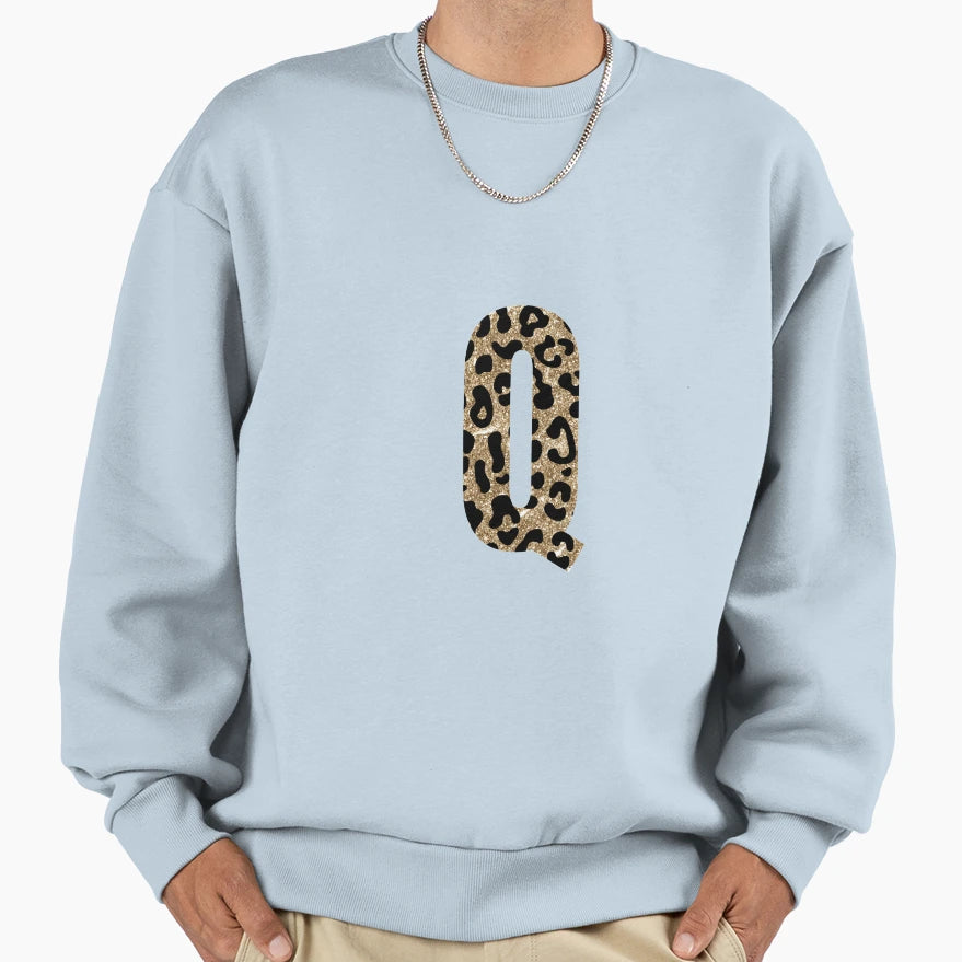 Letter Q Initial Monogram Animal Sweatshirt - Trendy Graphic Men Women - T-Shirt, Sweatshirt, Hoodie