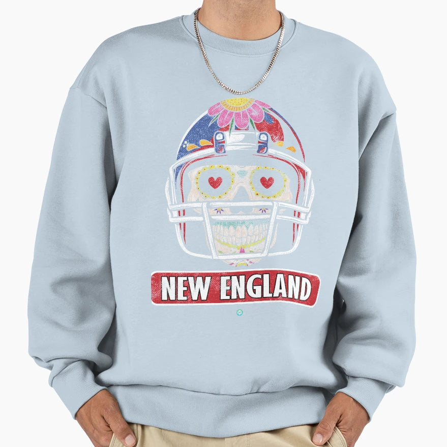 American Football New England Skull Sweatshirt - Streetwear Style Unisex - T-Shirt, Sweatshirt, Hoodie