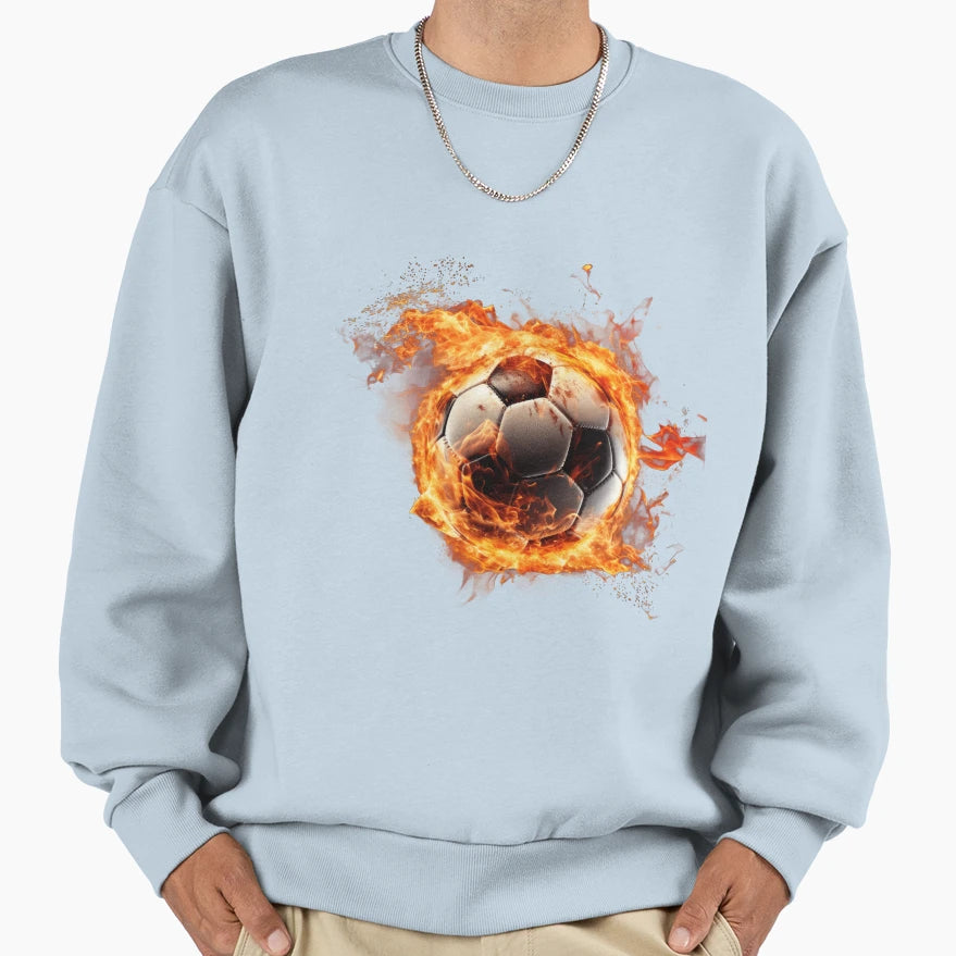 Football Fire Football Fans Sweatshirt - Graphic Print Unisex - T-Shirt, Sweatshirt, Hoodie