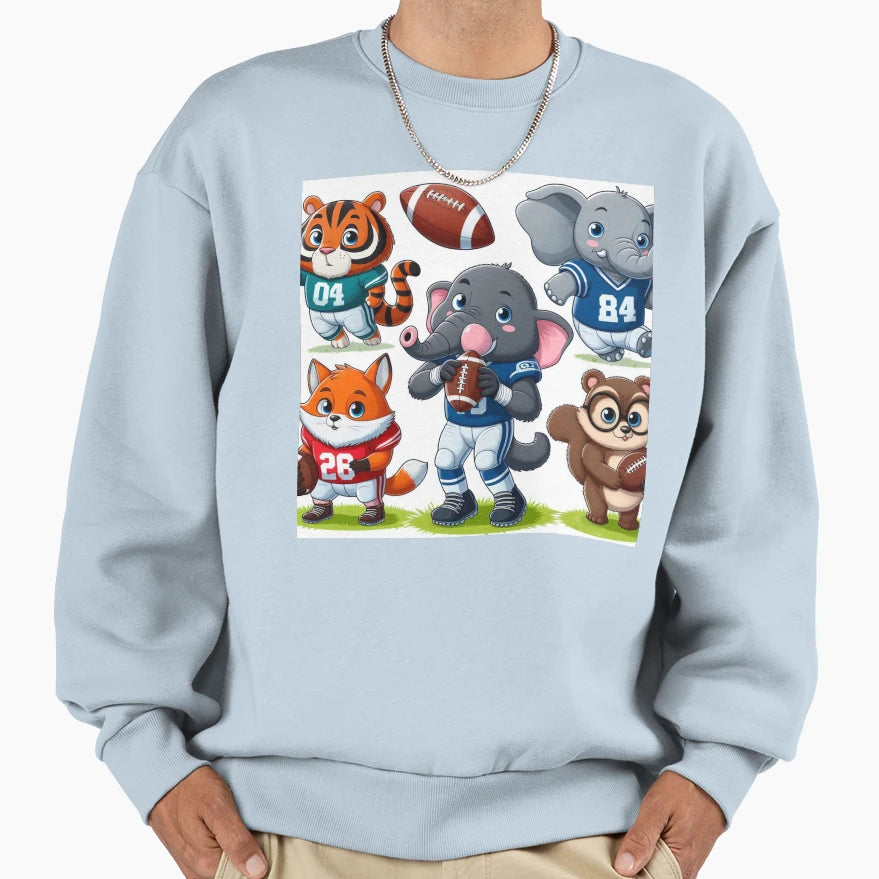Animals Playing Football Sweatshirt - Unique Graphic Men Women - T-Shirt, Sweatshirt, Hoodie