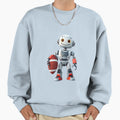 Smiling Robot Football Futuristic Ai Sweatshirt - Unique Graphic Men Women - T-Shirt, Sweatshirt, Hoodie