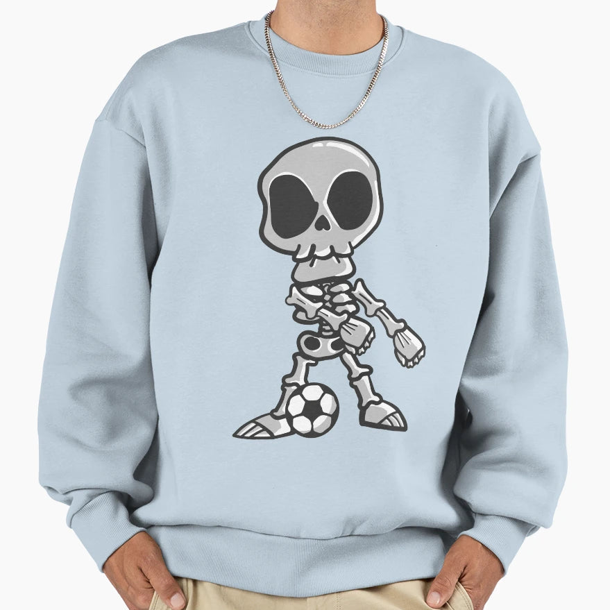 Skeleton Soccer Halloween Art Sweatshirt - Unique Graphic Men Women - T-Shirt, Sweatshirt, Hoodie