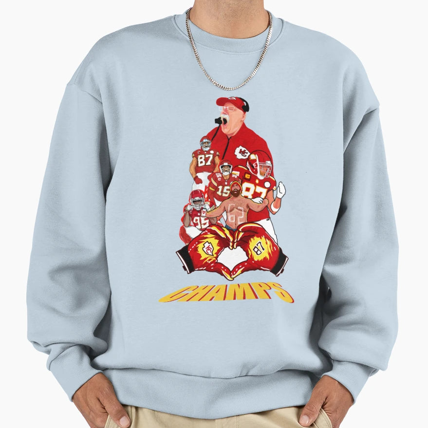 Kansas City Chiefs Sweatshirt - Streetwear Style Men Women - T-Shirt, Sweatshirt, Hoodie