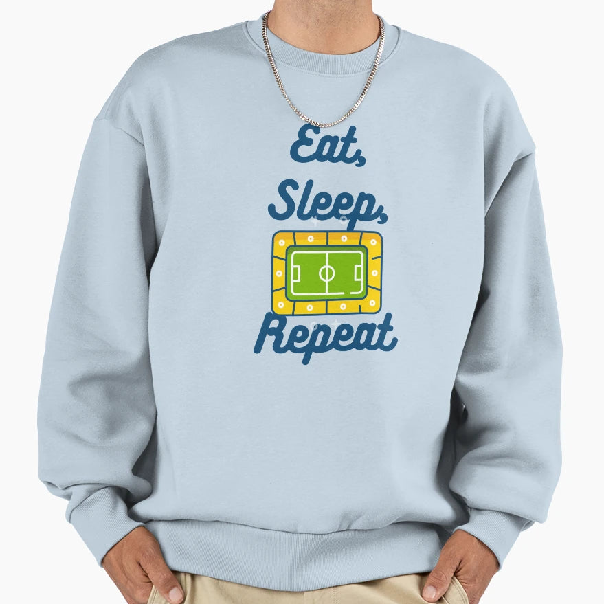 Eat Sleep Soccer Repeat Sweatshirt - Aesthetic Graphic for Adults - T-Shirt, Sweatshirt, Hoodie