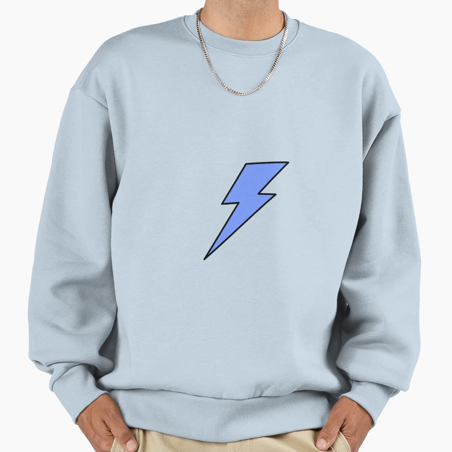 Blue Lighting Bolt Sweatshirt - Custom Art Print Unisex - T-Shirt, Sweatshirt, Hoodie