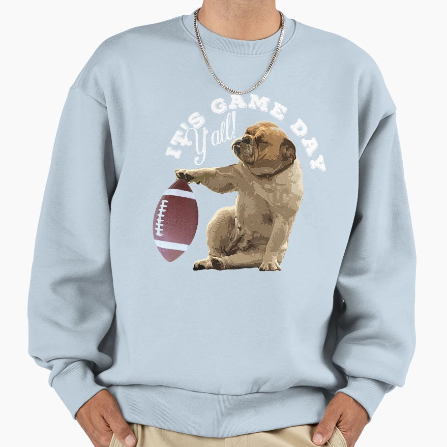 Bulldog Football Game Day English Sweatshirt - Trendy Graphic Men Women - T-Shirt, Sweatshirt, Hoodie