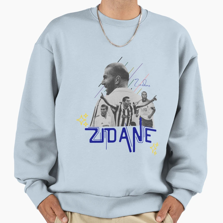 Zinedine Zidane Football Legend Sweatshirt - Fun Novelty Design for Adults - T-Shirt, Sweatshirt, Hoodie
