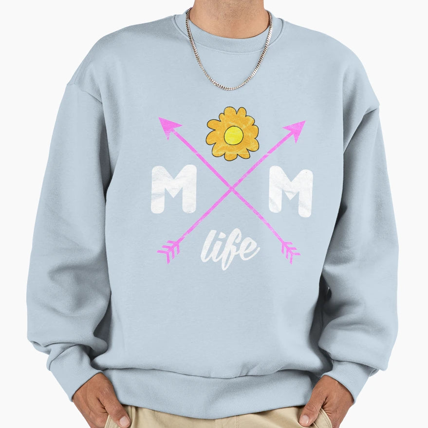 Mom Life Arrow Mothers Day Sweatshirt - Novelty Apparel for Adults - T-Shirt, Sweatshirt, Hoodie