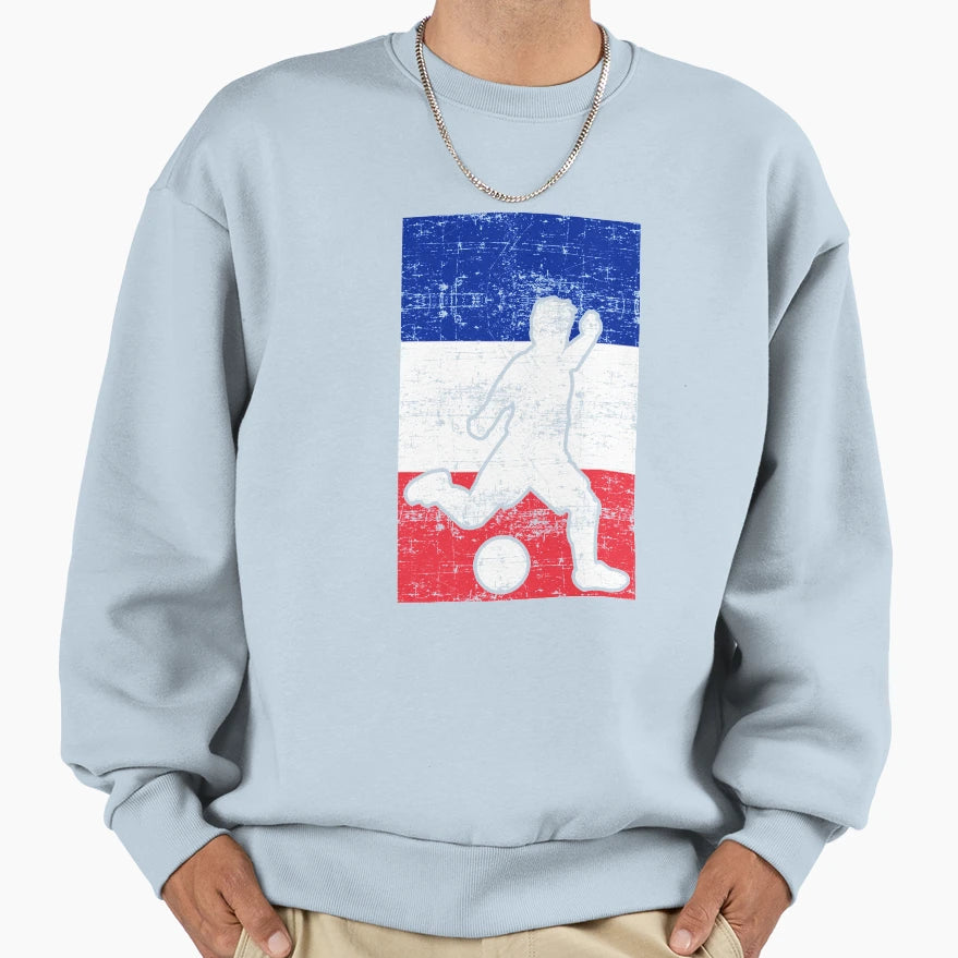 France Flag Soccer Player Sweatshirt - Minimalist Print Men Women - T-Shirt, Sweatshirt, Hoodie