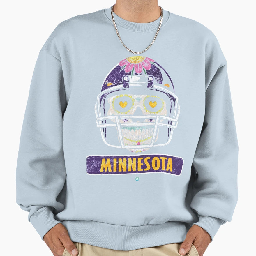American Football Minnesota Skull Sweatshirt - Streetwear Style for Adults - T-Shirt, Sweatshirt, Hoodie
