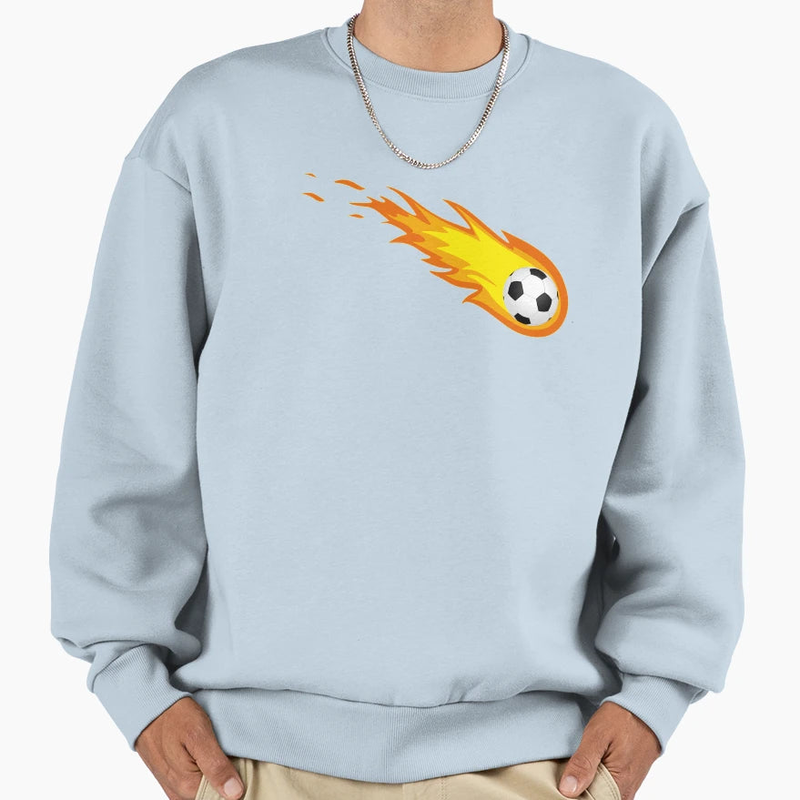 Fire Soccerball Fireball Made Me Do Sweatshirt - Aesthetic Graphic Unisex - T-Shirt, Sweatshirt, Hoodie