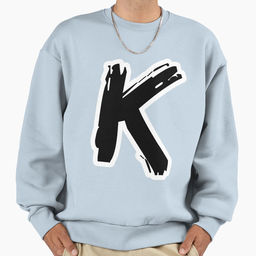 K Brush Capital Letter Initial Modern T-Shirt - Novelty Apparel for Adults - T-Shirt, Sweatshirt, Hoodie