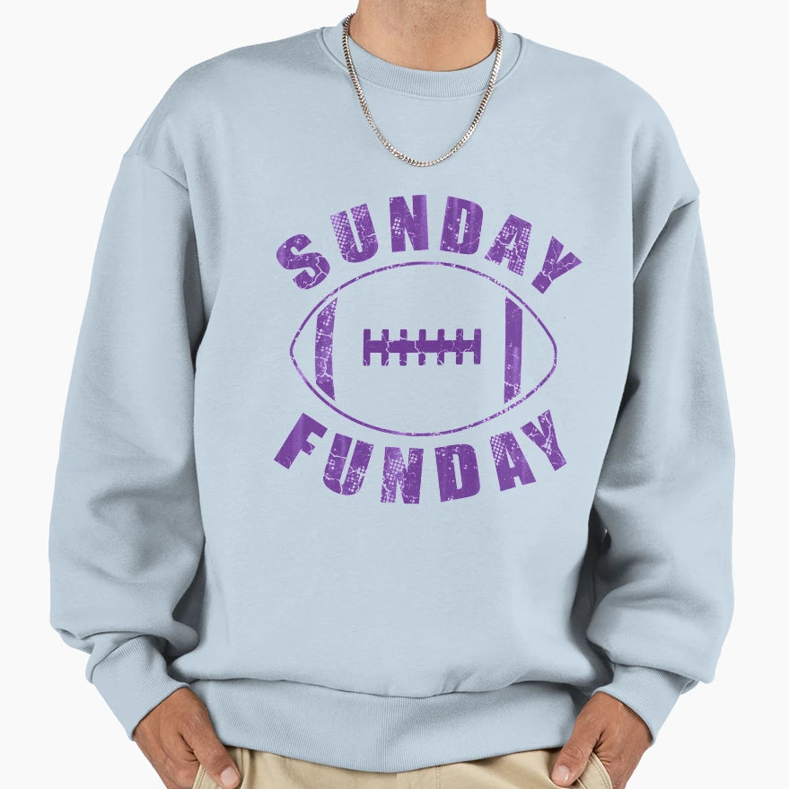 Sunday Funday Football Sweatshirt - Graphic Print Men Women - T-Shirt, Sweatshirt, Hoodie