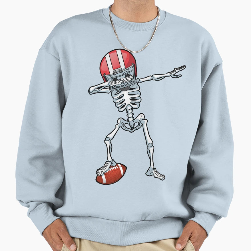 Dabbing Skeleton Football Halloween T-Shirt - Novelty Apparel for Adults - T-Shirt, Sweatshirt, Hoodie