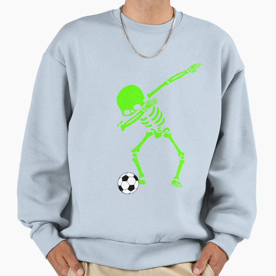 Halloween Dabbing Skeleton Soccer Ball T-Shirt - Graphic Print Unisex - T-Shirt, Sweatshirt, Hoodie
