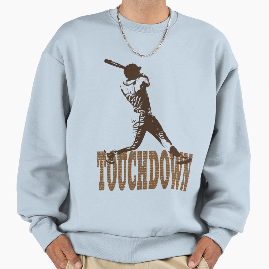 Funny Touchdown Baseball Sweatshirt - Casual Everyday Wear for Adults - T-Shirt, Sweatshirt, Hoodie