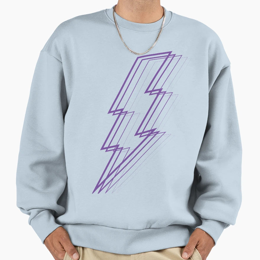 Purple Lightning Sweatshirt - Novelty Apparel Men Women - T-Shirt, Sweatshirt, Hoodie