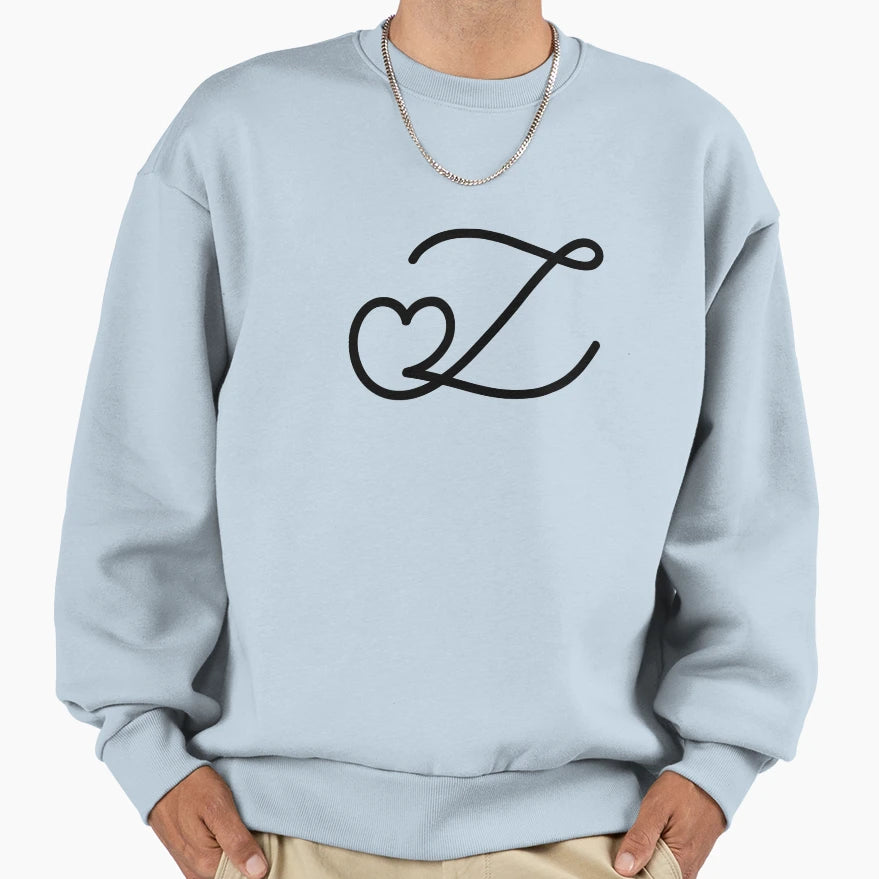 Love Heart Letter Z Sweatshirt - Aesthetic Graphic Unisex - T-Shirt, Sweatshirt, Hoodie