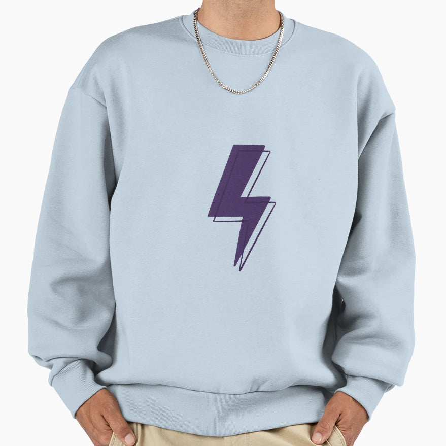 Purple Lightning Bolt Sweatshirt - Trendy Graphic Men Women - T-Shirt, Sweatshirt, Hoodie