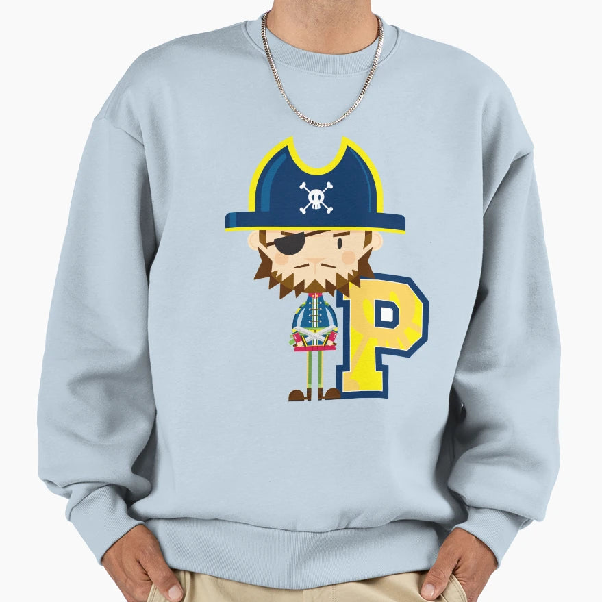 P Is Pirate Educational Sweatshirt - Minimalist Print for Adults - T-Shirt, Sweatshirt, Hoodie