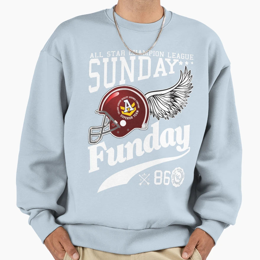 Sunday Funday Sweatshirt - Minimalist Print Men Women - T-Shirt, Sweatshirt, Hoodie