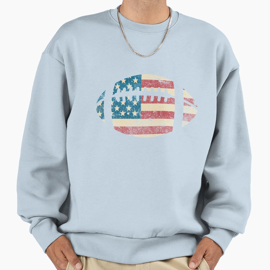 American Football Patriotic Sports Sweatshirt - Custom Art Print for Adults - T-Shirt, Sweatshirt, Hoodie