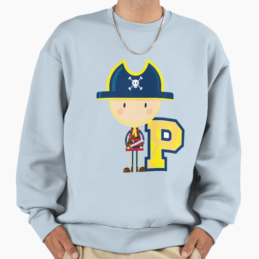 P Is Pirate Educational Illustration Sweatshirt - Graphic Print Men Women - T-Shirt, Sweatshirt, Hoodie