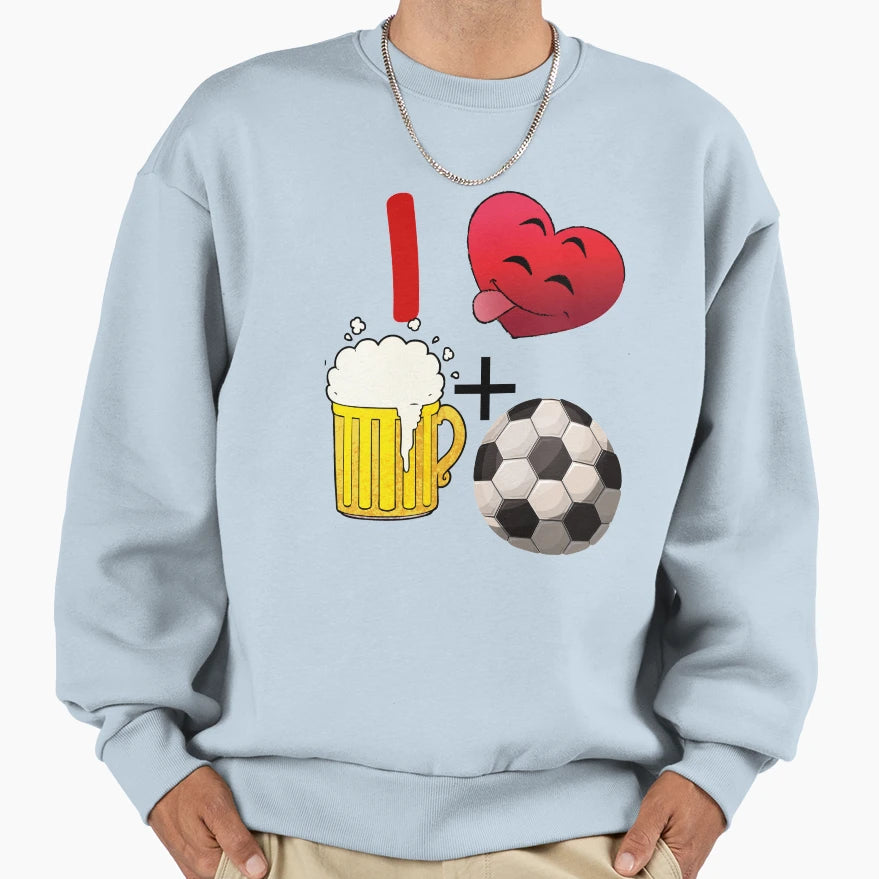 I Love Beer And Football T-Shirt - Minimalist Print Unisex - T-Shirt, Sweatshirt, Hoodie