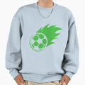 Football Green Fire Ball Football Sweatshirt - Aesthetic Graphic Unisex - T-Shirt, Sweatshirt, Hoodie