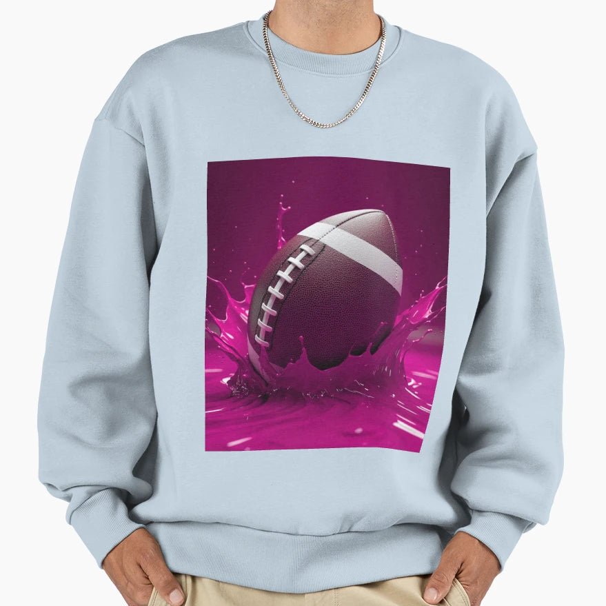 Soccer Ball Splash Purple Paint Sweatshirt - Graphic Print Unisex - T-Shirt, Sweatshirt, Hoodie