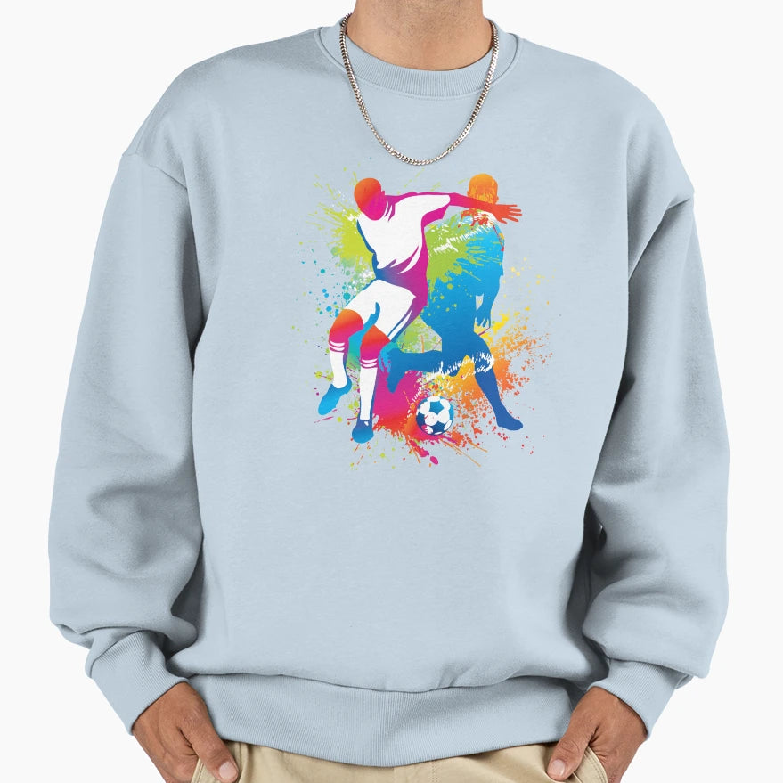 Colorful Football Players Play Sweatshirt - Minimalist Print for Adults - T-Shirt, Sweatshirt, Hoodie