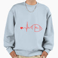 White Red Electrocardiography Sweatshirt - Fun Novelty Design for Adults - T-Shirt, Sweatshirt, Hoodie