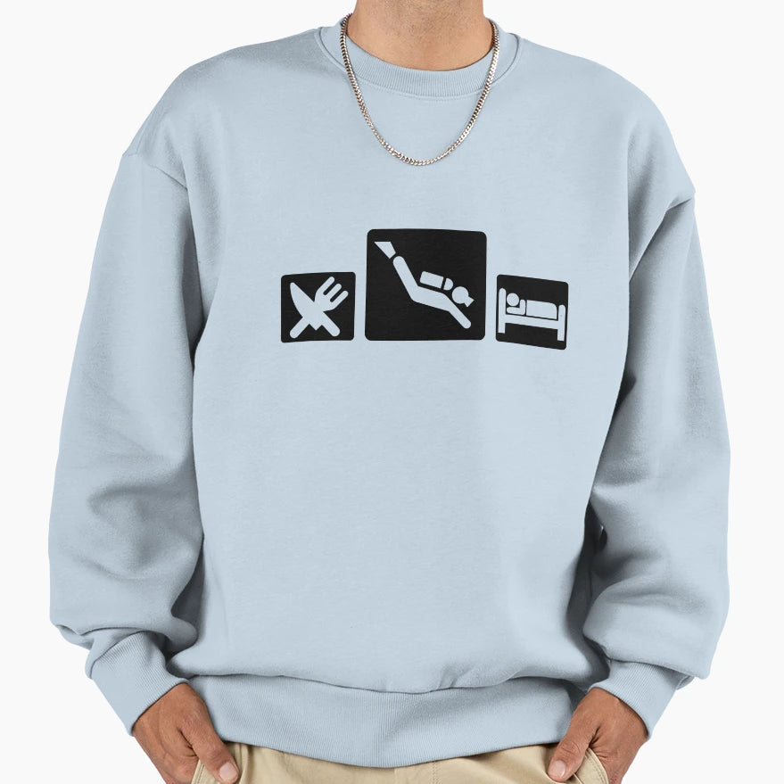Eat Dive Sleep Sweatshirt - Fun Novelty Design for Adults - T-Shirt, Sweatshirt, Hoodie