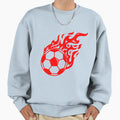 Football Red Fire Ball Football Ball Sweatshirt - Aesthetic Graphic Unisex - T-Shirt, Sweatshirt, Hoodie