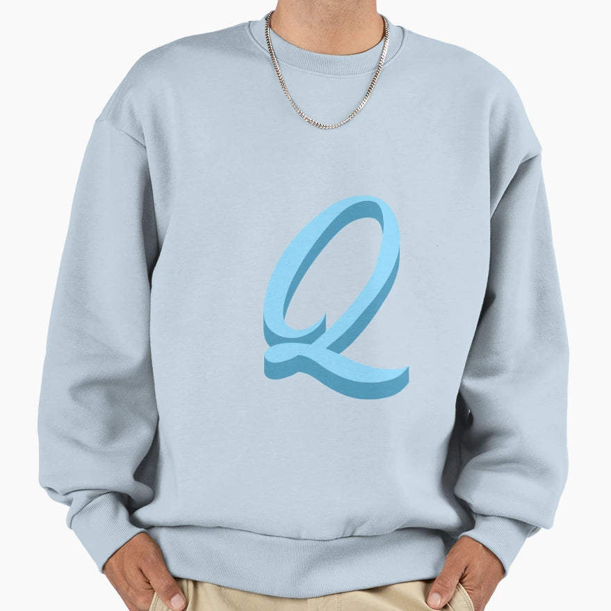 Letter Q Sweatshirt - Casual Everyday Wear for Adults - T-Shirt, Sweatshirt, Hoodie